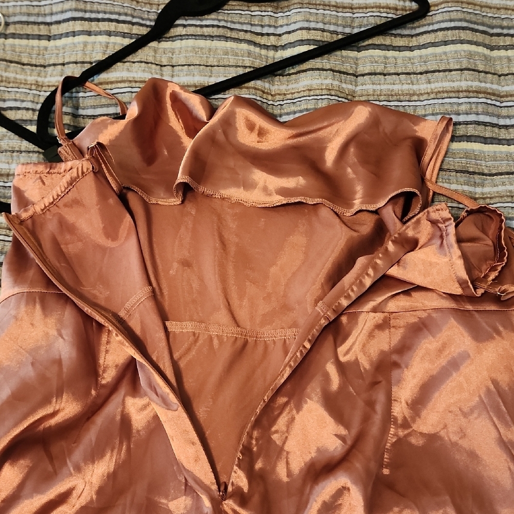 Cider Satin Slip Dress in Rose Gold - Picture 8 of 16